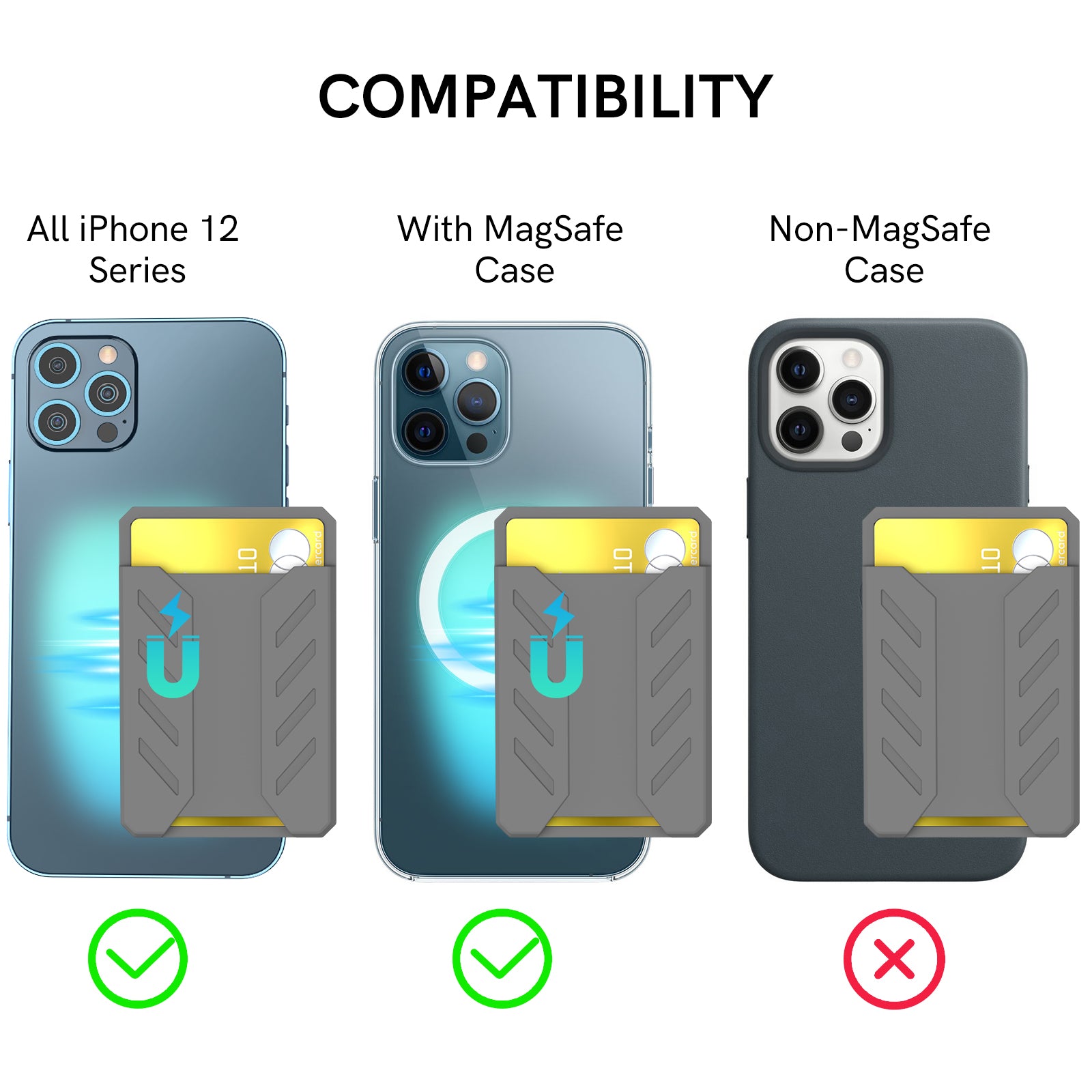 AHASTYLE PT133-A Magnetic Phone Card Holder Mobile Phone Credit Card Sleeve Wallet Pocket AHASTYLE PT133-A Magnetic Phone Card Holder Mobile Phone Credit Card Sleeve Wallet Pocket